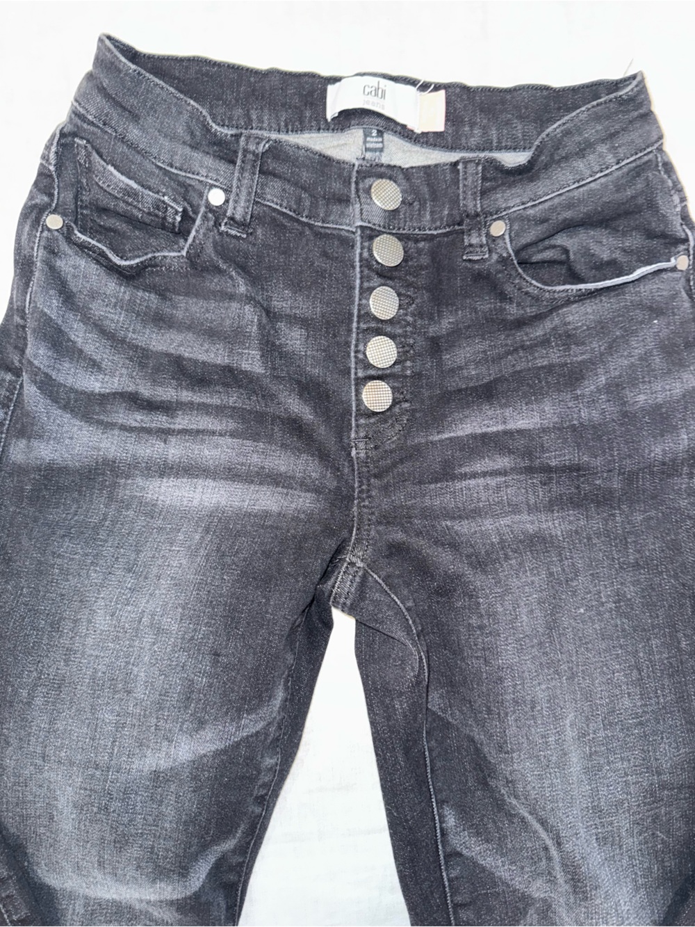 CAbi EUC Straight Leg Black Button-Fly Women’s Jeans